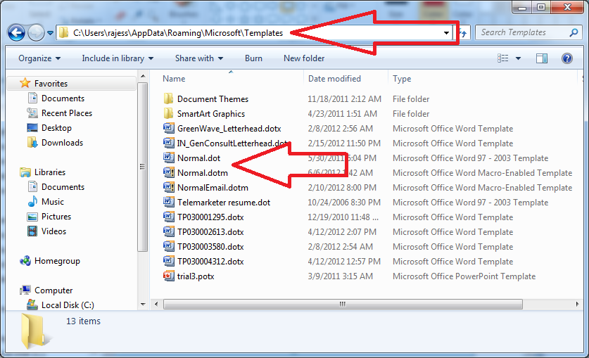 a listban ott kell legyen a normaldotm a msik keressi lehetsg start run appdatamicrosofttemplates forrs word 2013 tutorials